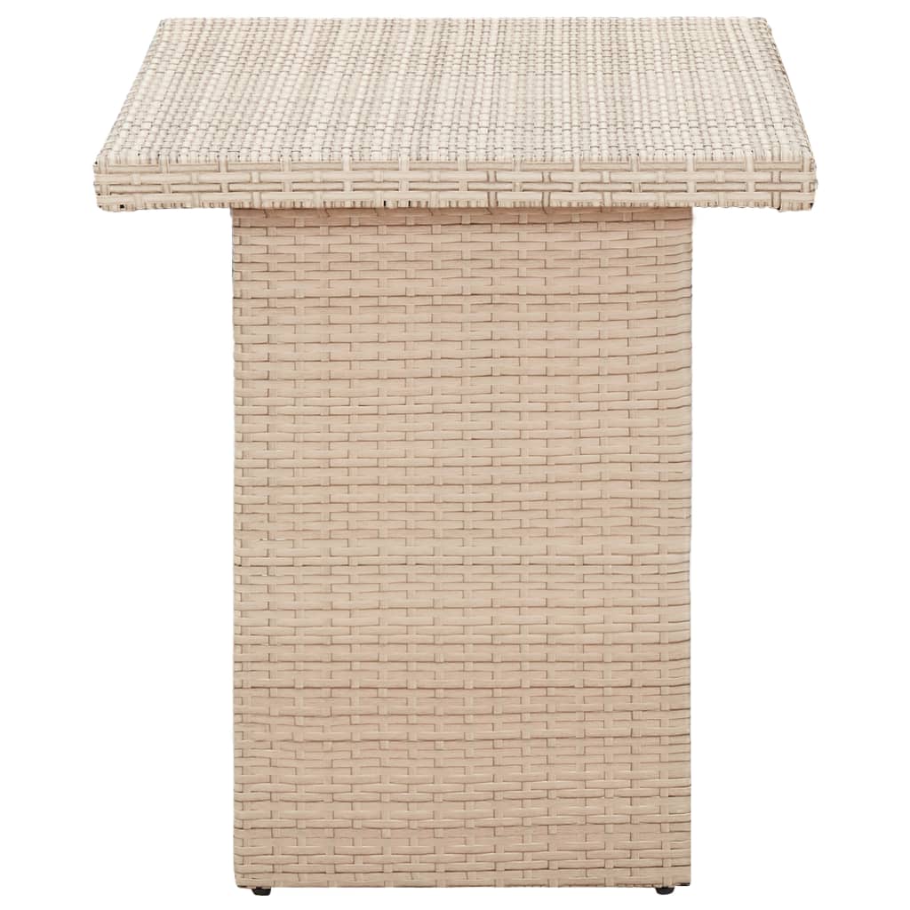 Gartentisch Beige 110 x 60 x 67 cm Poly Rattan